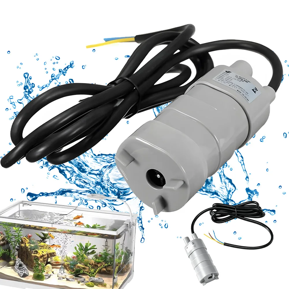 12-Volt-Gleichstrom-Tauchpumpe, 600 l/h, mit 3-adrigem Kabel, tragbare elektrische Wasserumwälzpumpe, vielseitig einsetzbar für Autowäsche, Aquarien, Gartenbewässerung, Pools, Springbrunnen und als