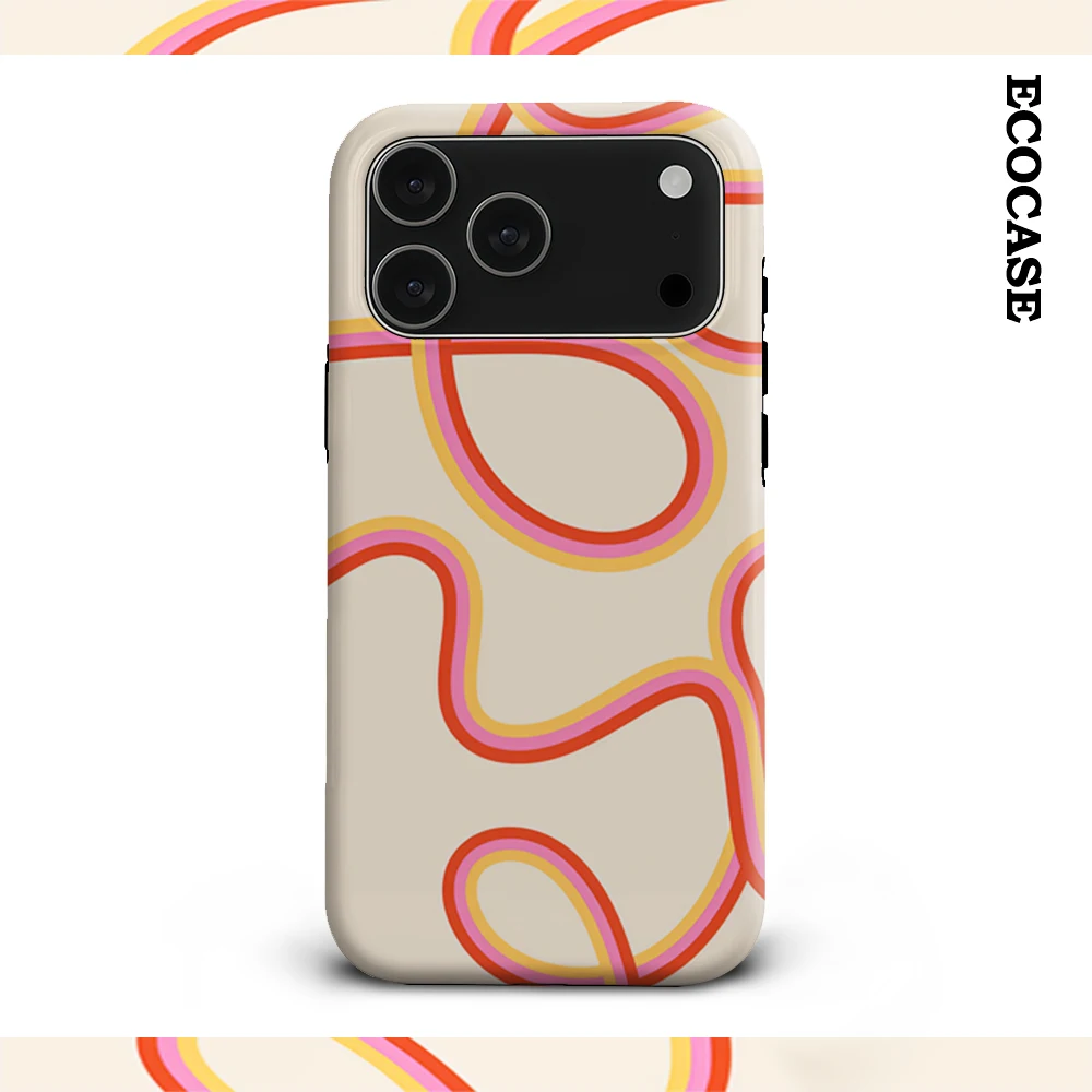 Retro Wavy Lines IPhone 17 Must-Haves Handyhülle für IPhone 17 16 15 14 13 12 11 Pro Max Plus Doppelschichtige Rückseite