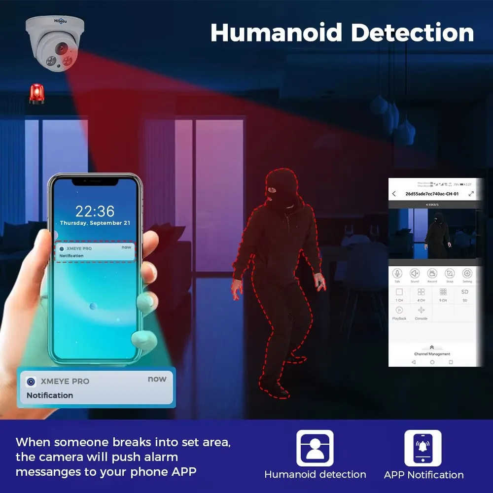كاميرا مراقبة أمان Hiseeu-POE IP ، واي فاي ، CCTV Ai ، تتبع تلقائي ، رؤية ليلية عالية الدقة ، كاميرا منزلية ، 5 ميجابكسل