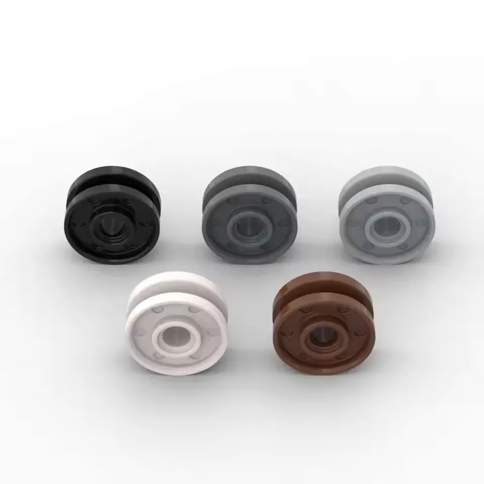 عجلة Gobricks GDS-1160 مقاس 18 مم عمق × 8 مم مع مكبرات عميقة ومسامير وهمية مع حلقة داخلية متوافقة مع 13971