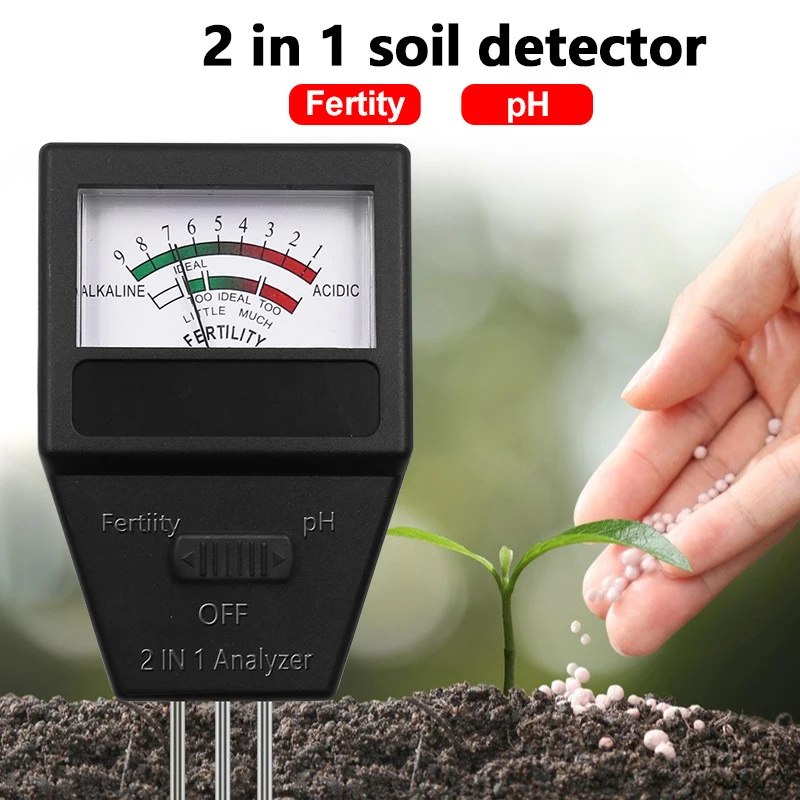 2 in 1 Soil PH Fertility Meter With 3 Probes Soil PH Tester Plant Fertile Measure Device Acidity Meter For Garden