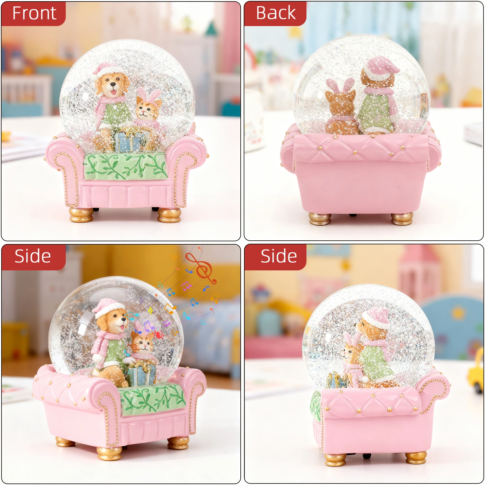 

Christmas Gift Animal Snow Globe for Family & Friends Festive Holiday Decoration Ornament for Home
