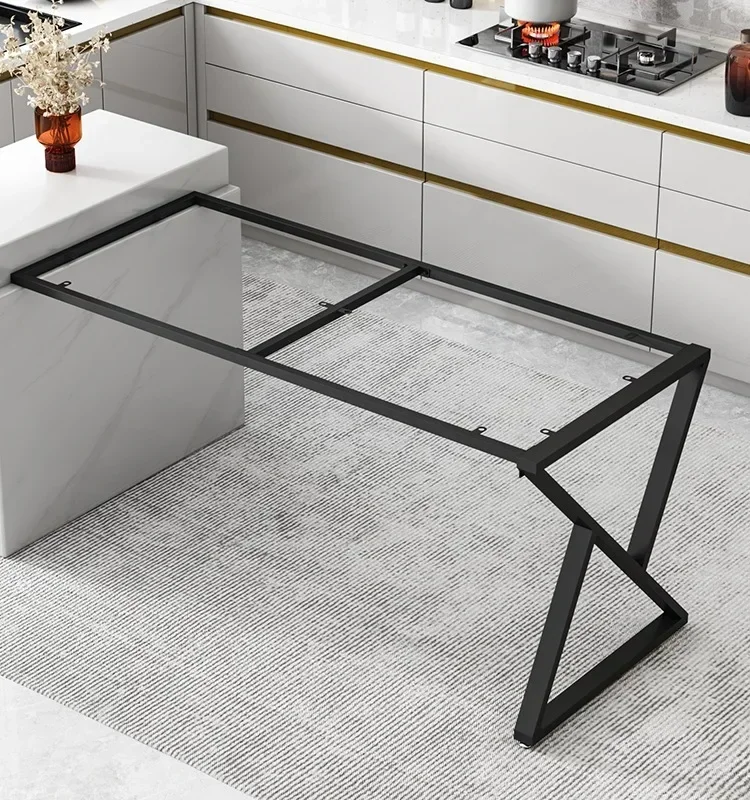 Inverted triangular L-shaped table legs, bracket unilateral island, metal support foot rock slab bar