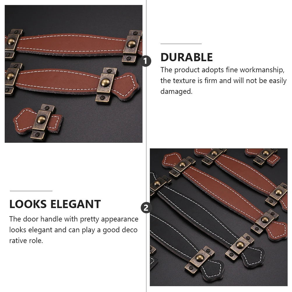 

3Pcs PU Pulls Cabinet Furniture H Drawer Pulls Furniture Hardware Durable Wardrobe Accessories