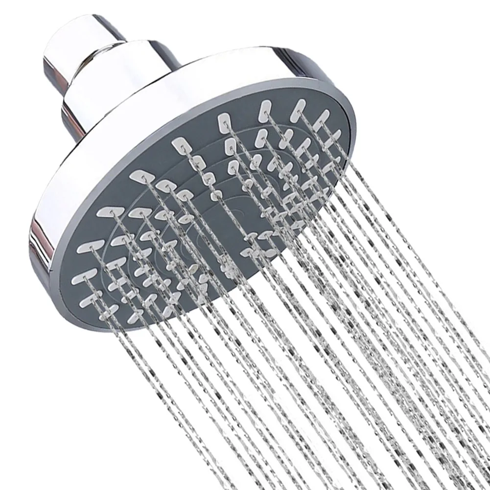 Rociador de cabezal de ducha, lluvia ajustable con rótula, accesorios de baño montados en la pared, grifo de fijación, flujo ajustable de 9,5 cm