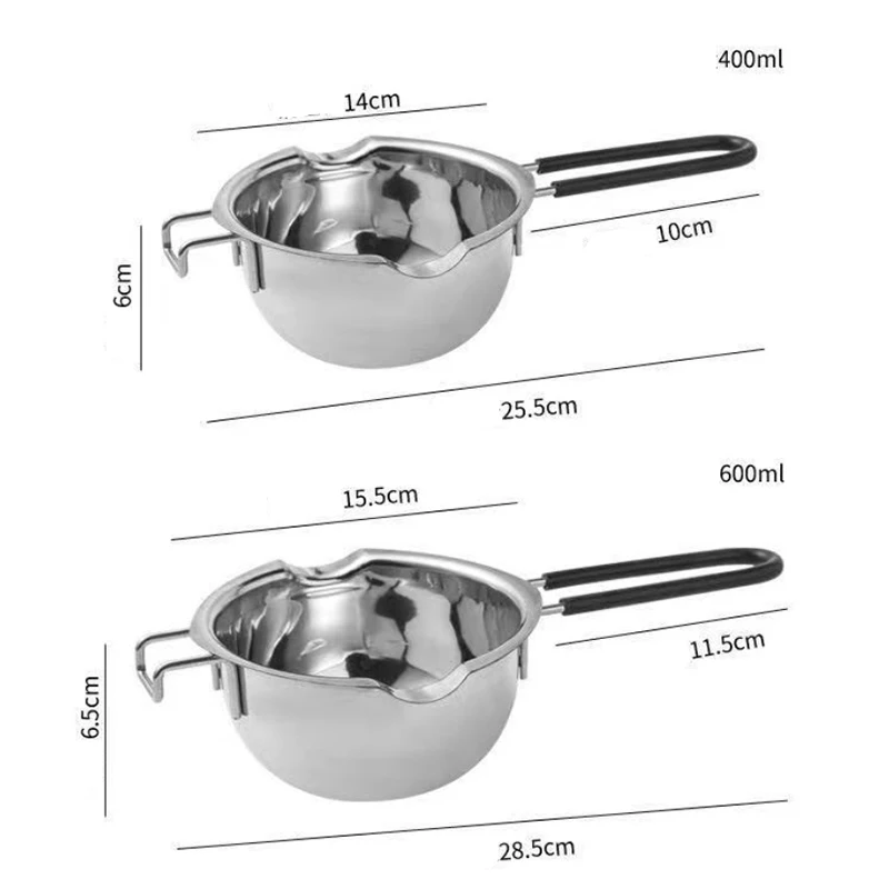 Long Handle Stainless Steel Butter Cheese Melting Boiler Pot For Melting Candle Wax Making Supplies Chocolate Milk Heating Pot