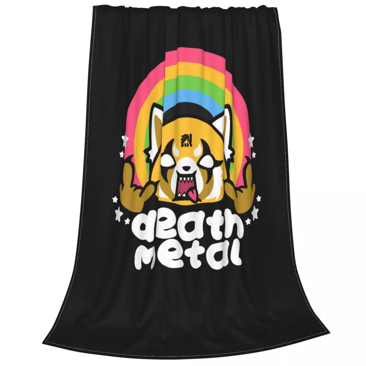 Death Metal Aggretsuko Aggressive Retsuko Blanket Flannel Winter Portable Ultra-Soft Throw Blankets for Home Bedroom Rug Piece