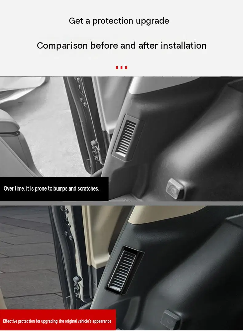 Car Second Row AC Vent Frames for Toyota Alphard Vellfire 40 Series Wood Pattern or Gloss Black Auto Trim Interior Accessories