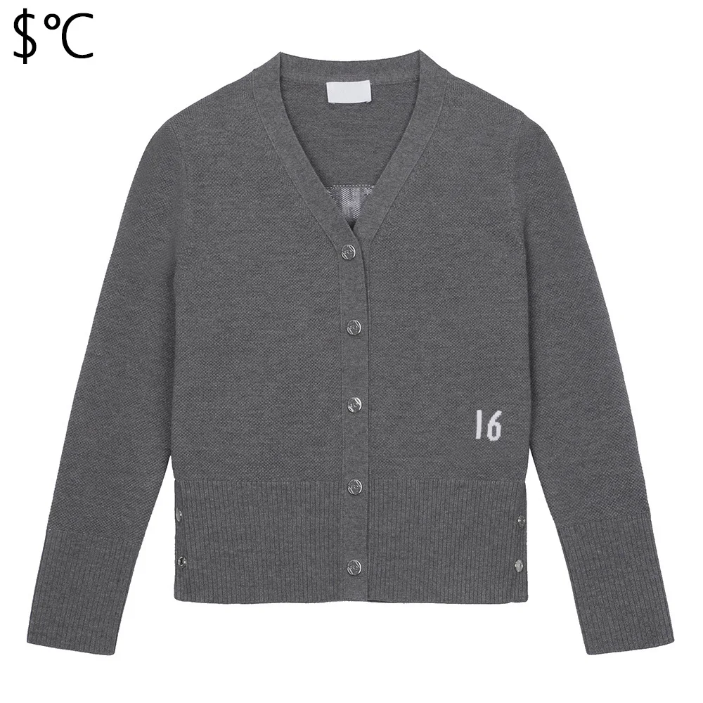 Cardigan tricoté avec lettres pour femmes, nouveau Style polyvalent, luxueux et tendance, veste de sport de Golf, col en v haut de gamme