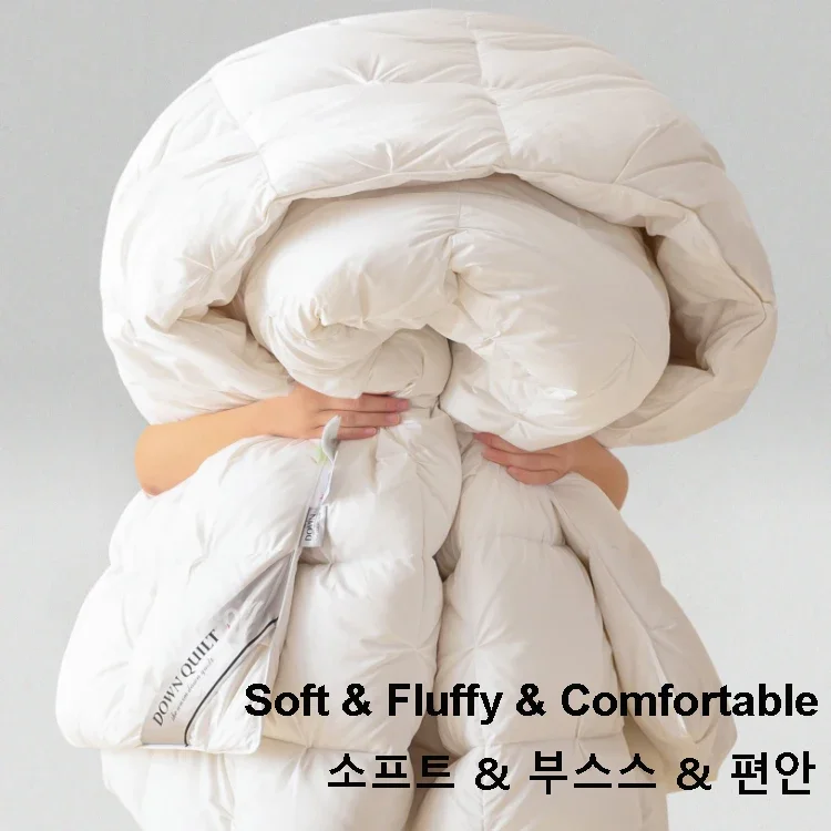 100% Goose Down Comforter Thicken Duvets Luxury Bedding Set For Winter Queen Size Heavy Down Quilt Warm 1.5*2/1.8*2.2/2*2.3m