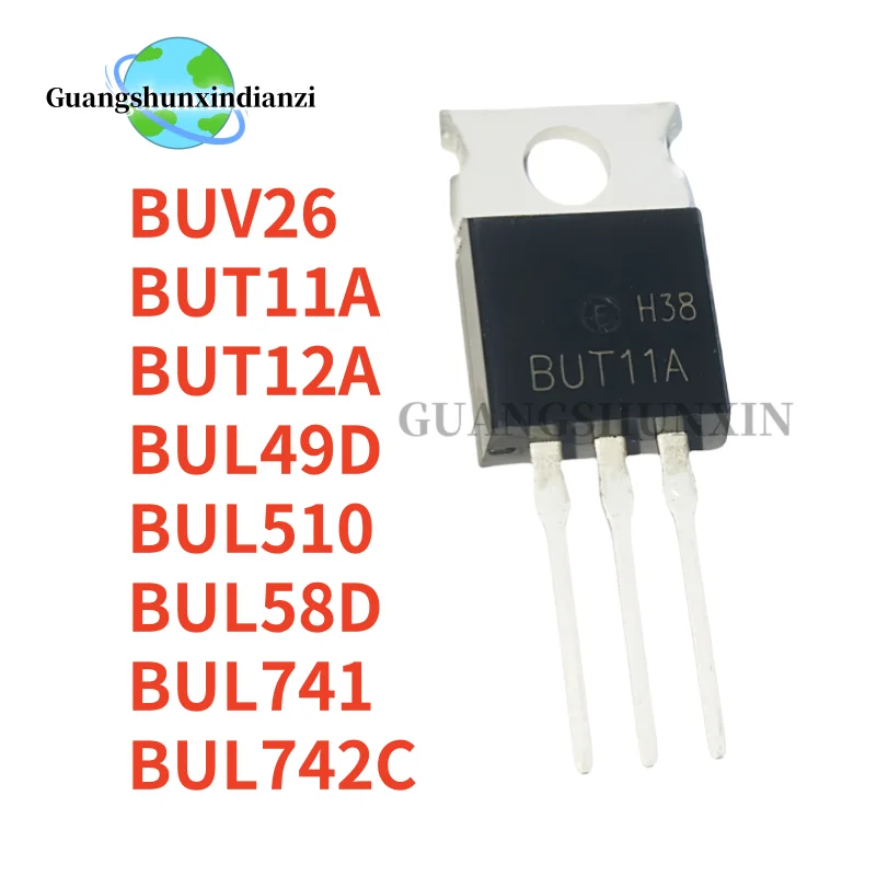 10pieces 100% New BUL49D BUL510 BUL58D BUL741 BUL742C BUT11A BUT12A BUV26 TO-220 Transistor High Quality In Stock