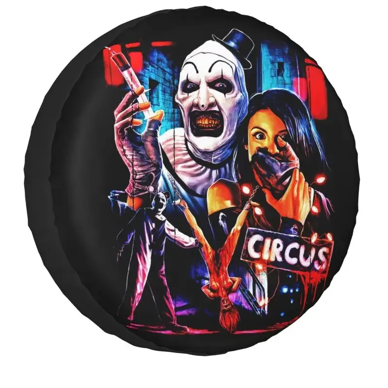 Horror Movie Terrifier Tire Cover 4WD 4x4 Trailer Spare Wheel Protector for Toyota Land Cruiser Prado 14