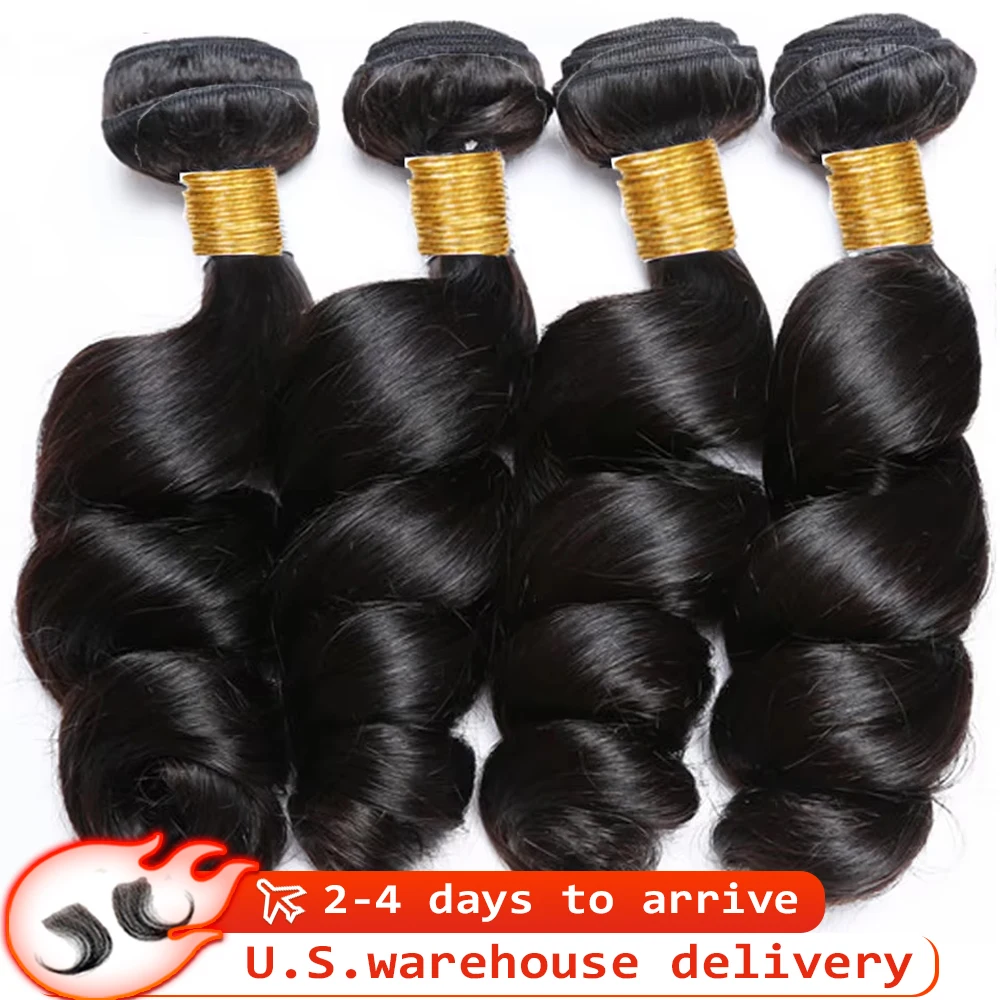 

8-40 дюймов Свободные волнистые пучки 100% бразильских человеческих волос Необработанные вьющиеся пучки 2 3 4 5 Пучки натуральных человеческих волос Черный