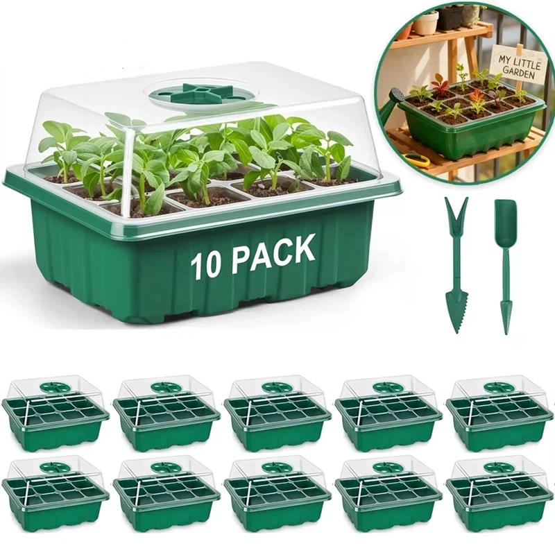 Seed Starter Tray Mini Greenhouse Germination Kit with Humidity Dome Plant Seedling Growing Tray with Base Propagation Kit