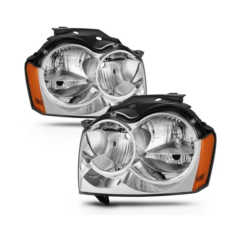 Pair Car Headlight Head Light for Jeep Grand Cherokee 2005 2006 2007 Headlamp Without Lamp Left and Right