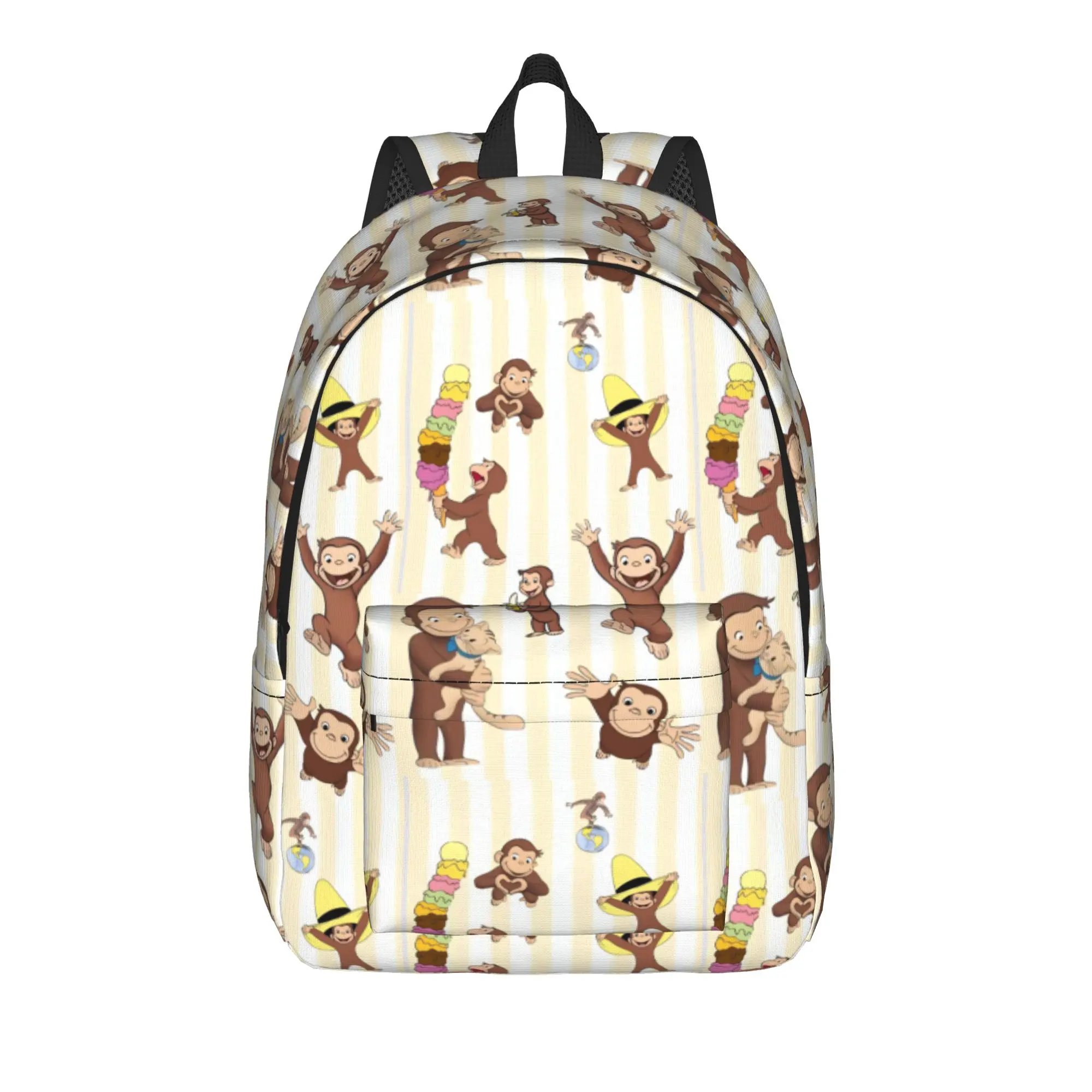 Curious George Cool Backpack Gift High School Hiking Travel Monkey  Daypack for Men Women Laptop Computer Shoulder Bag