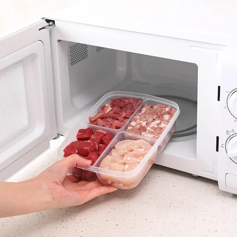 Refrigerator Storage Box Large Transparent Freeze Meat Vegetable Fresh-Keeping Storage Container with Lid for Kitchen Storage