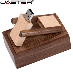 JASTER Rotatable USB Flash Drives 128GB Free custom logo Memory Stick 64GB Photography Creative Wedding Gift Pen Drive 32GB 16GB