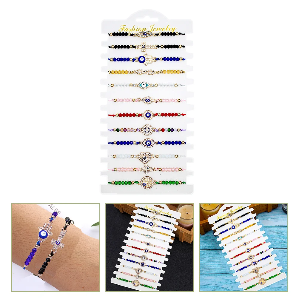 

12pcs Bracelet Adjustable Beaded Bracelet Amulet Stretch Beaded Charm Protection Jewelry Daily