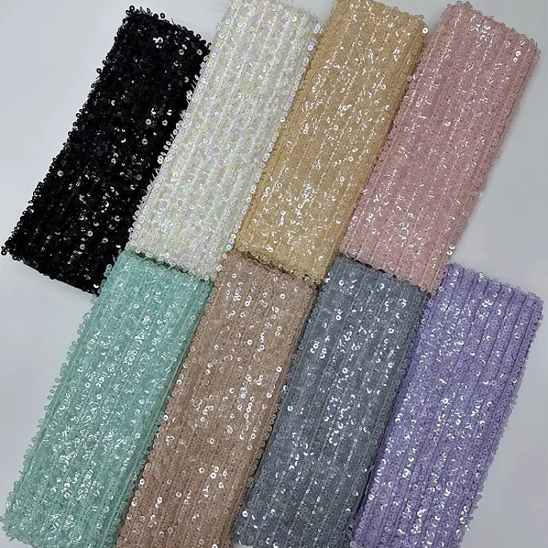 

French high-quality mesh fabric, African fashionable sequins, random stripes, sequins, handicrafts, lace and embroidery fabric