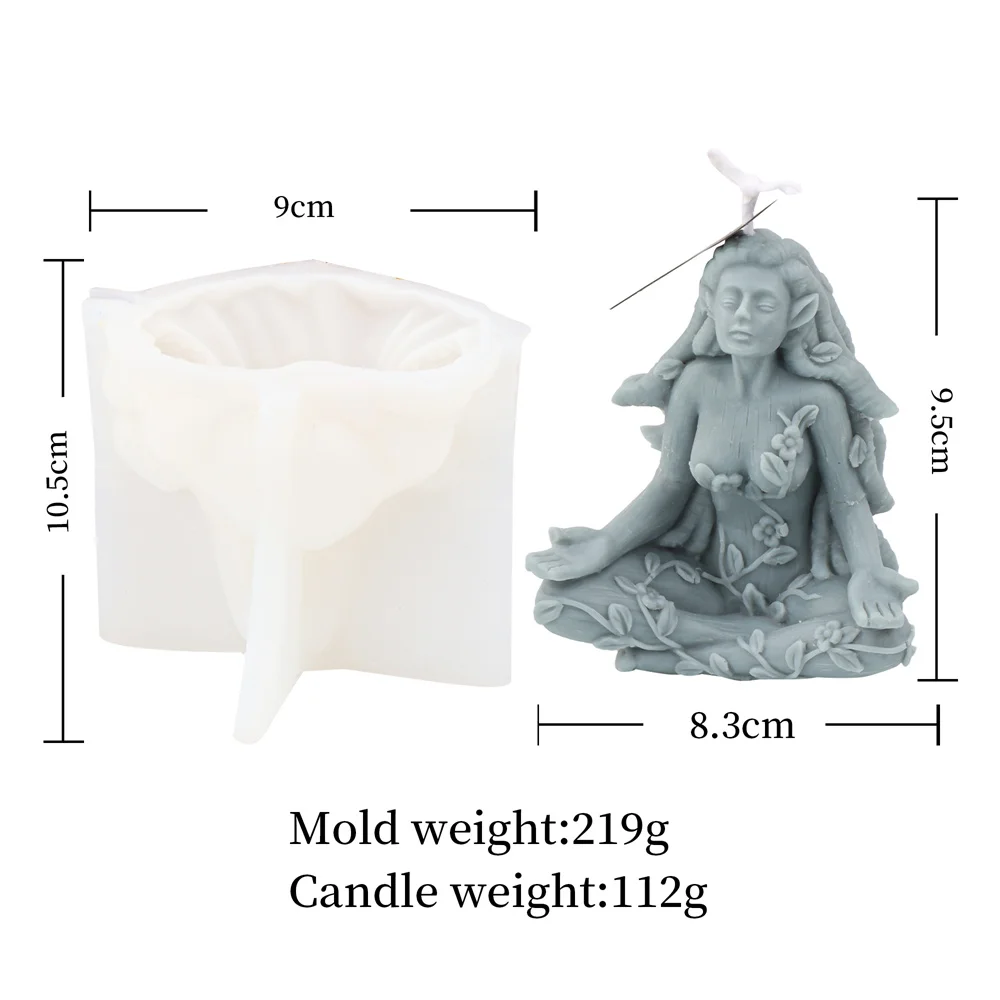 Pregnant Woman Mother Moon Candle Mold Silicone Craft Female Meditating Candle Making Tool Resin Soap Mould Home Fragrance Decor