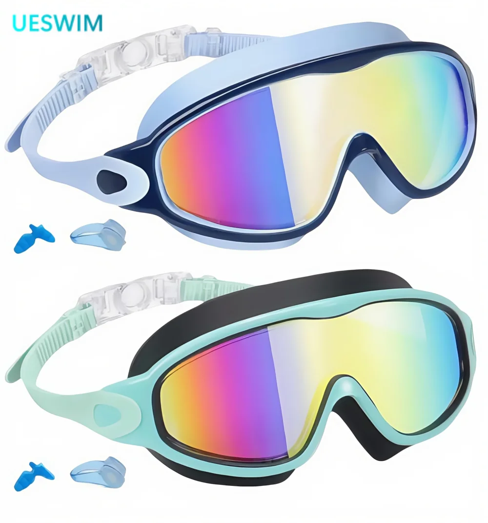 

2 шт., детские цветные очки в большой оправе, защитные очки Clear Vision, противотуманные и UV380 для детей и молодежи (3-14 лет)