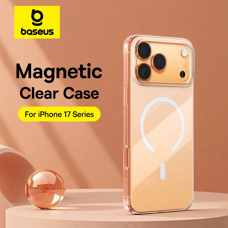 Baseus étui magnétique pour iPhone 17 Pro Max 17 Air Magsafe étui de chargement sans fil pour iPhone 17 Pro Air housse de protection transparente