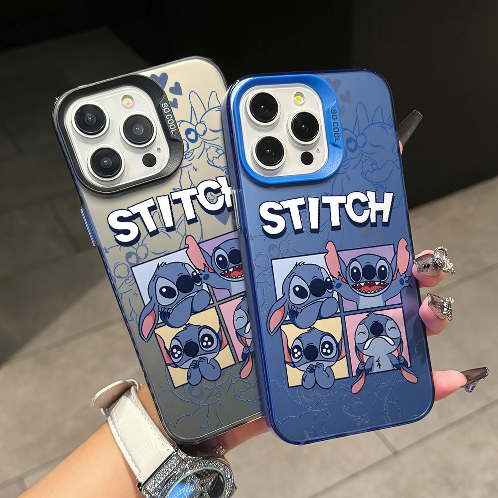 Hot Cartoon Stitch Phone Case for Vivo Y50 Y36 Y33s Y30 Y22 Y21 V40 V30 SE V29E V29 V25 V23 S17 Pro 5G Matte Silver Hard Cover