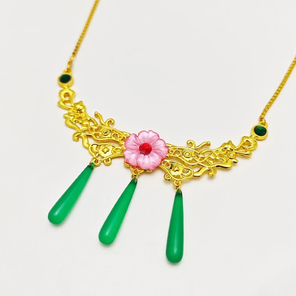 Anime ​The Apothecary Diaries​ Maomao Cosplay Necklace Earrings Hair Clip Set Retro Choker Ear Studs Pendant Jewelry Accessory
