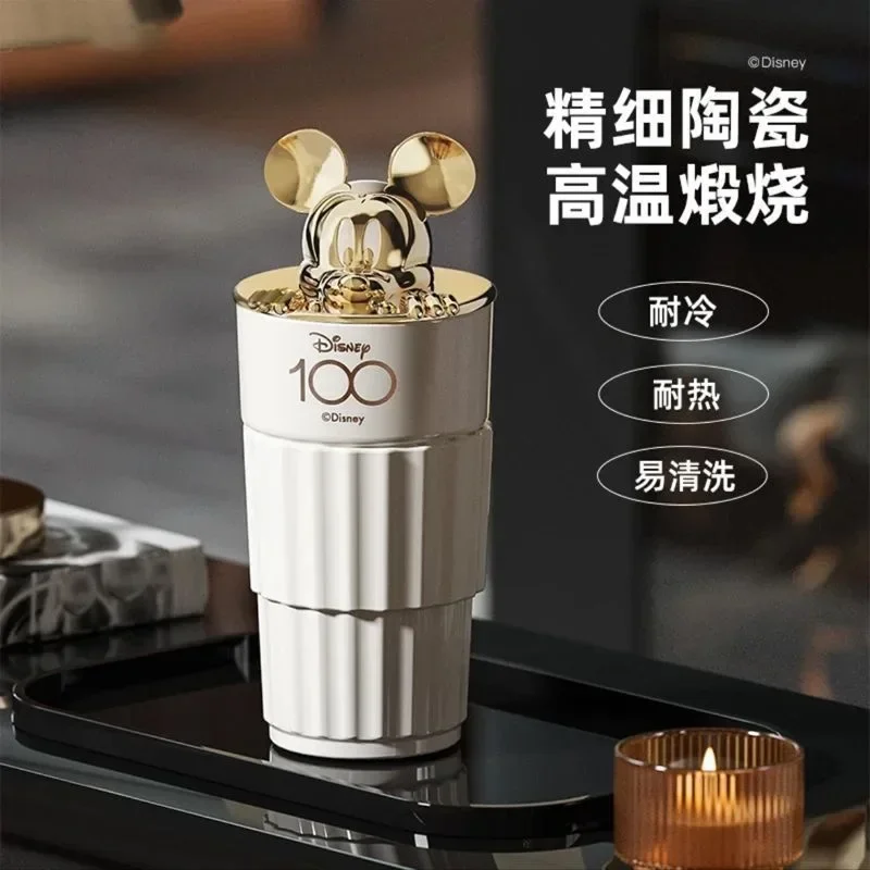 Disney Cartoon 100° anniversario Topolino Minnie Tazza d'acqua per bambini Tazze in ceramica Manico Tazza da caffè