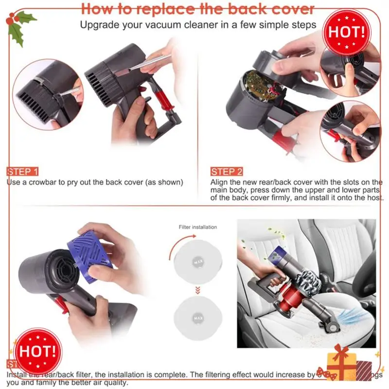 ABLE-Staubsauger Motor Hintere Abdeckung Hintere Filter Zubehör Für Dyson V6 DC58 DC59 DC61 DC62 DC74 (A)