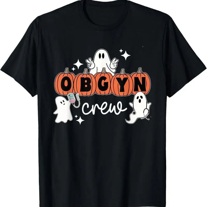 Halloween OBGYN Crew Ghost Obstetrics Nurse Squad Pumpkin T Shirt