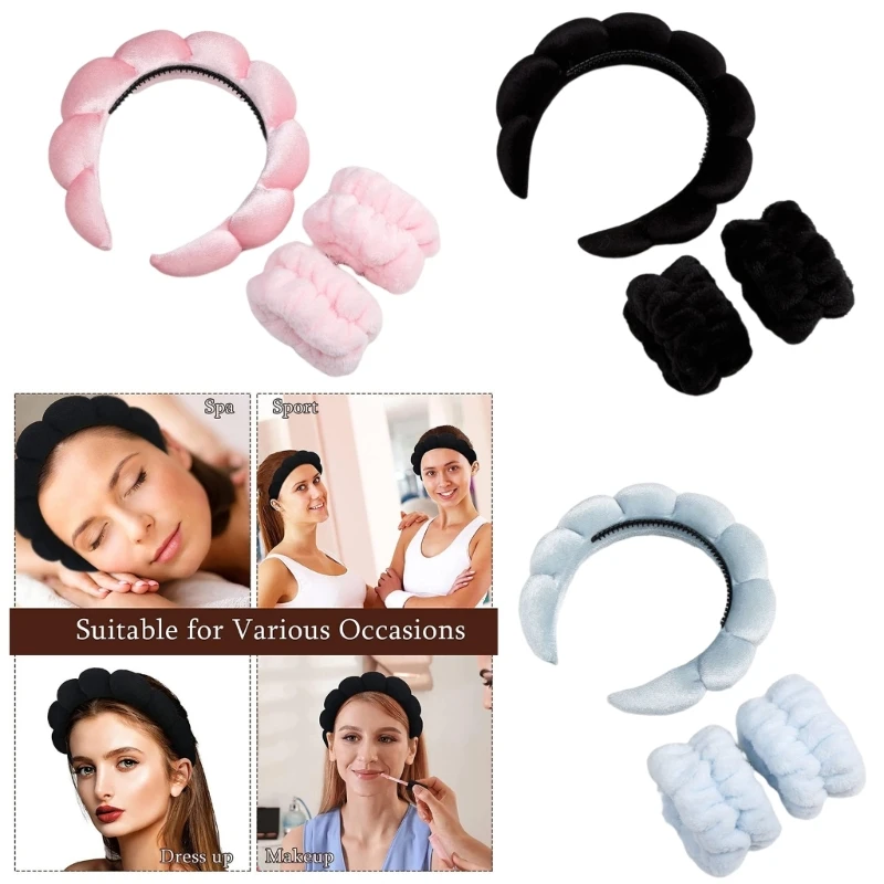 

Spa Headbands Wristband Washing Face Sponge Headbands Wristband Makeup Headbands Wrist Sweatband Wristband Scrunchies