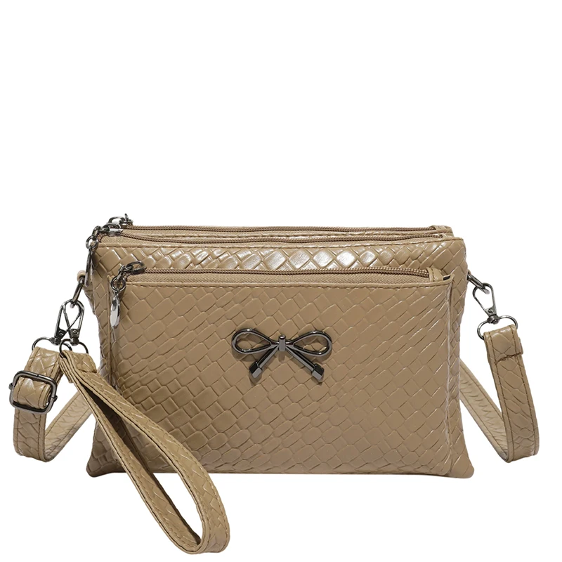 

Handbag from china. Fashion braided messenger bag female 2025 new simple clutch bag Joker middle-aged mother bag shoulder bag.