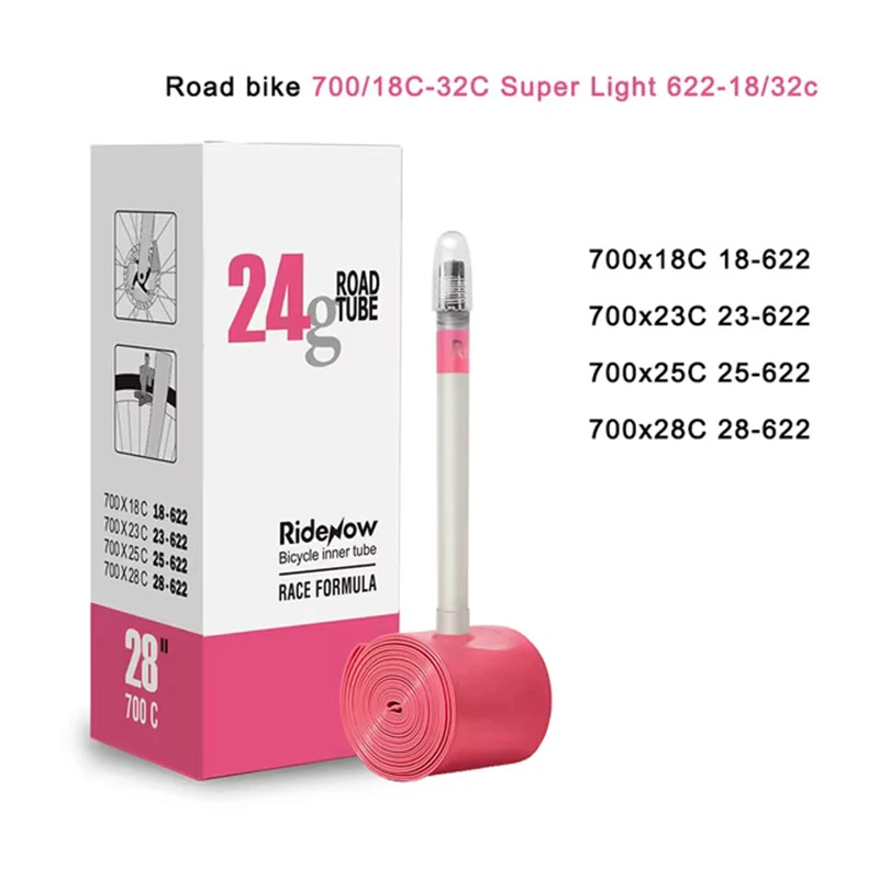 Ridenow Bike Inner Tube 24G 36G 39G 700 18C 25C 28C 32C 35C 38C Road Bike TPU Tube Ultralight French Valve 45mm 65mm 85mm Tube