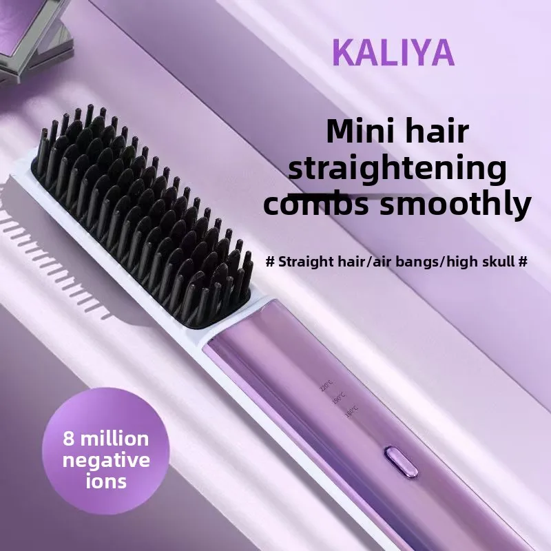 Portable Electric Hair Straightening Comb Mini Brush for Fluffy Straight Hair Smoothing Household Electrical Appliance