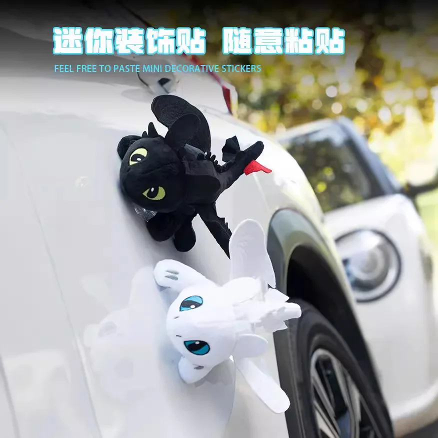 Kawaii Anime Dragon Tamer Toothless Baby Wings Moving Roof Doll Cute Cartoon Car Exterior Sunroof Pendant Doll Toys Kids Girl