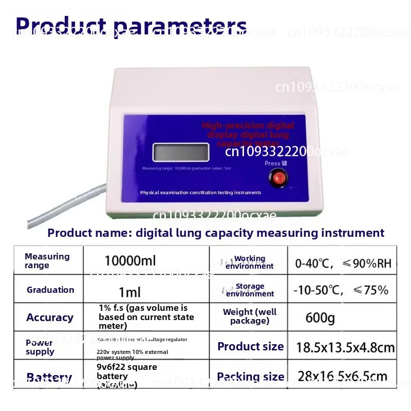 Spirometer Electronic Handheld Spirometry Tester Physical Examination Mouthpiece Breath Test