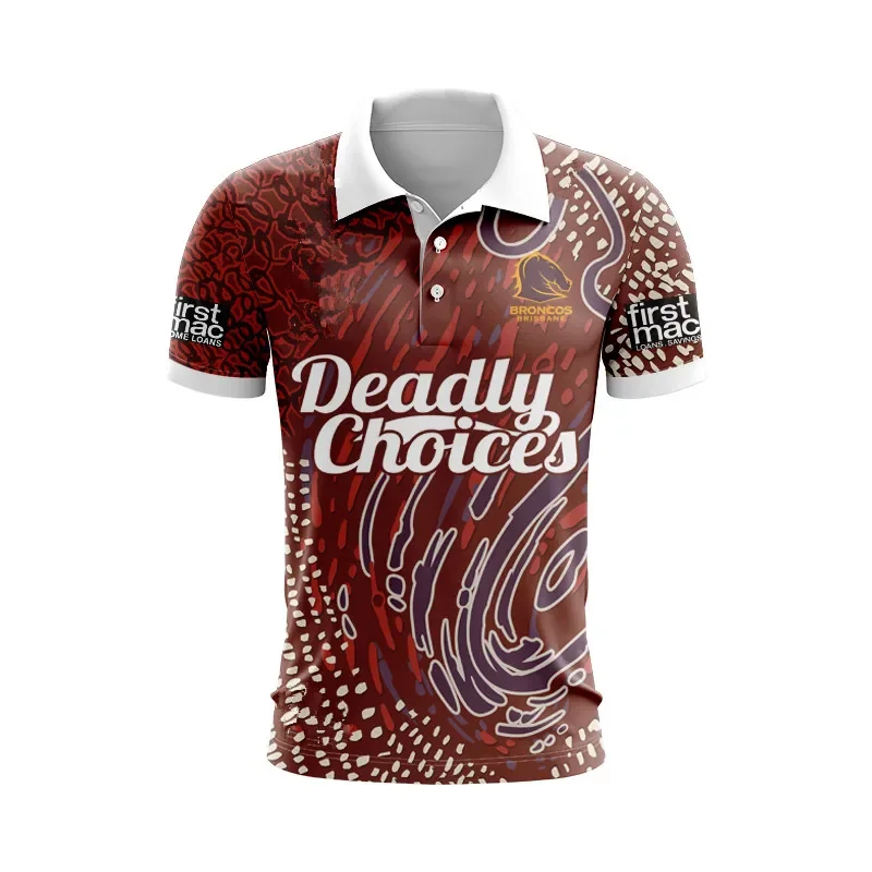 

2024 BRISBANE BRONCOS MENS INDIGENOUS RUGBY TRAINING POLO SHIRT JERSEY size S--5XL ( Print name and number )