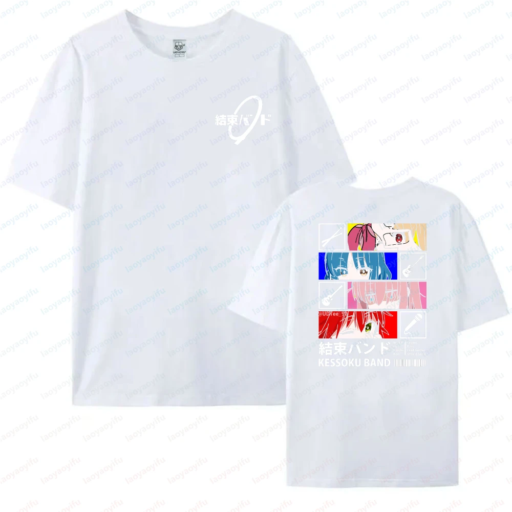 Bocchi The Rock Kessoku Band Cotton T-Shirt Fashion Streetwear Fashion Anime Tops Summer Harajuku Y2k Clothes for Women Men