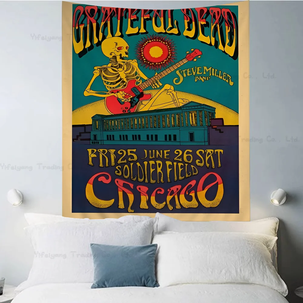 The Grateful Dead Printed Large Wall Tapestry Hanging Tarot Hippie Wall Rugs Dorm Art Home Decor
