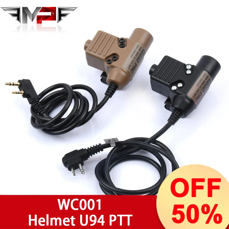 Tactical Military Version U94 PTT Comtact II Wired plug military headphone adapter Outdoor hunting headphone connection cable