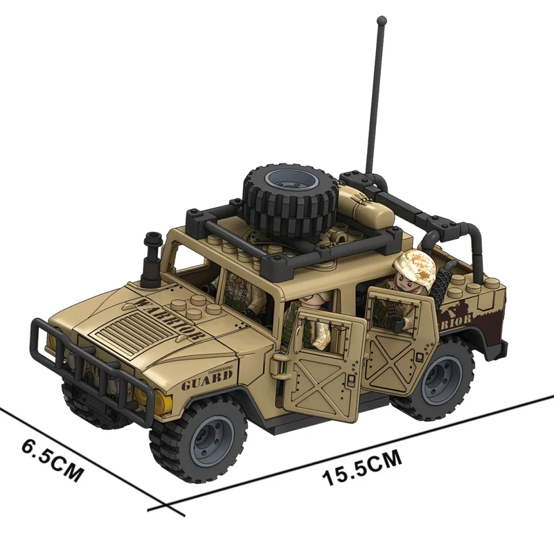 Military Jeeps Car Vehicle Model 50-200Pcs Weapon 12pcs Special Force Soldier Building Block Doll Action Figure Toy For Children