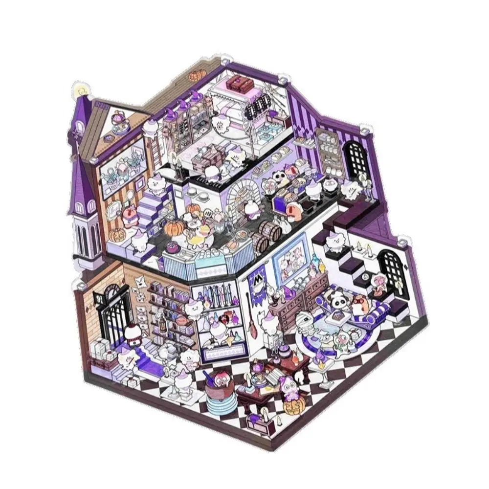 Plus Size 3D Landscaping Stickers Castle Theme Decorative Visual Stacking Sticker DIY Accessories Multi Scene Notebook Sticker