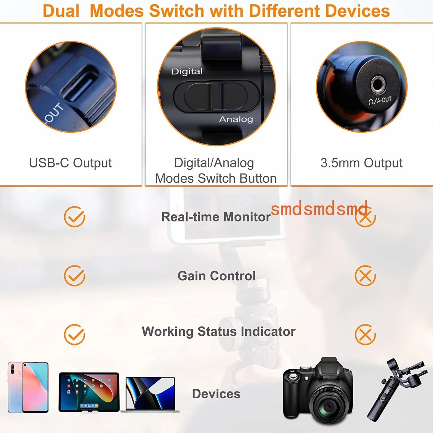 VM10 PRO Professional Video Microphone with Shock Mount,Gain Control and Deadcat for iPhone Android