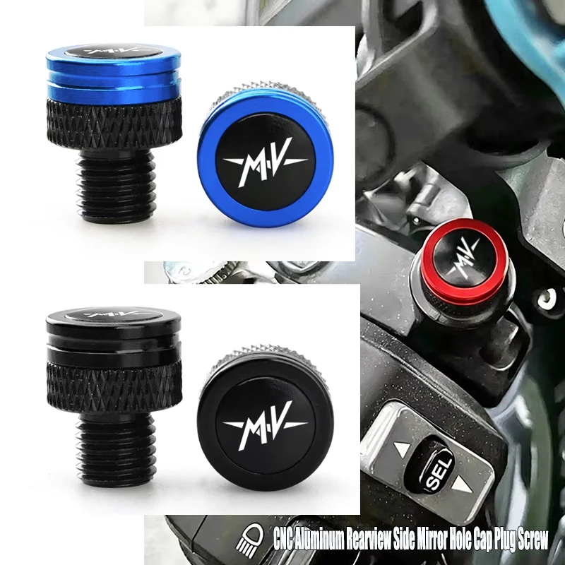 Motorcycle For MOTO MV Agusta F3 675 800 Brutale 800 1000 Turismo Veloce M10*1.25 Aluminum Screws Bolts Mirror Hole Plugs Cap