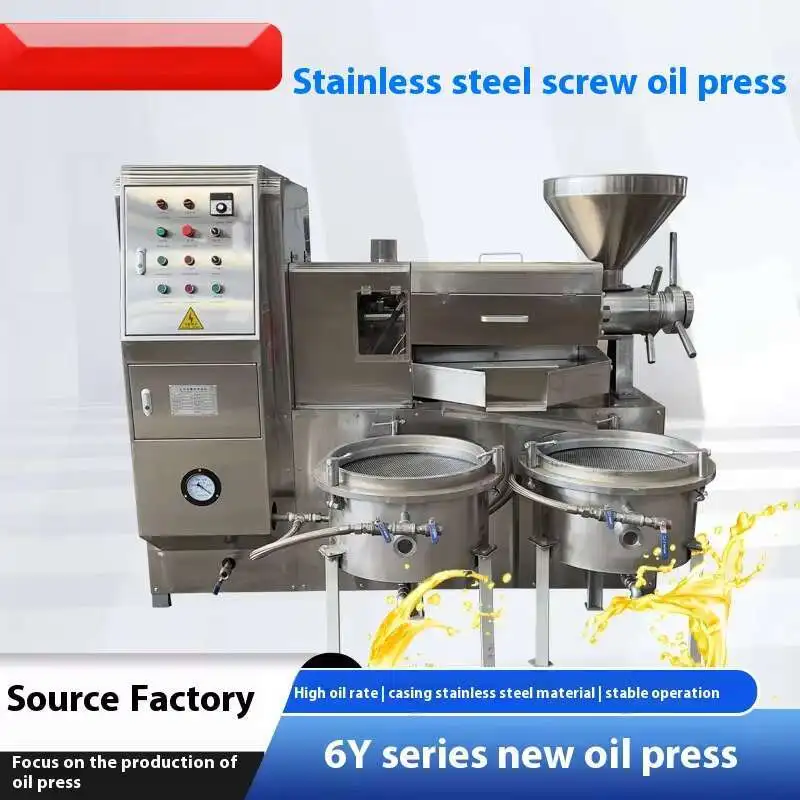 Hot Sale Stainless Steel Small Spiral Fully Automatic Commercial Press, Peanut Rapeseed Oil Press And Filter Integrated Machine