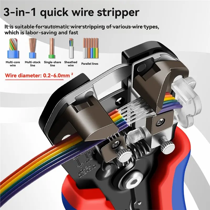 SJ-D2 Upgraded Multitool Pliers 3IN1 Wire Stripper Automatic Stripping Cutters Crimping Cables Electrician Tools-[Toolmr A83]