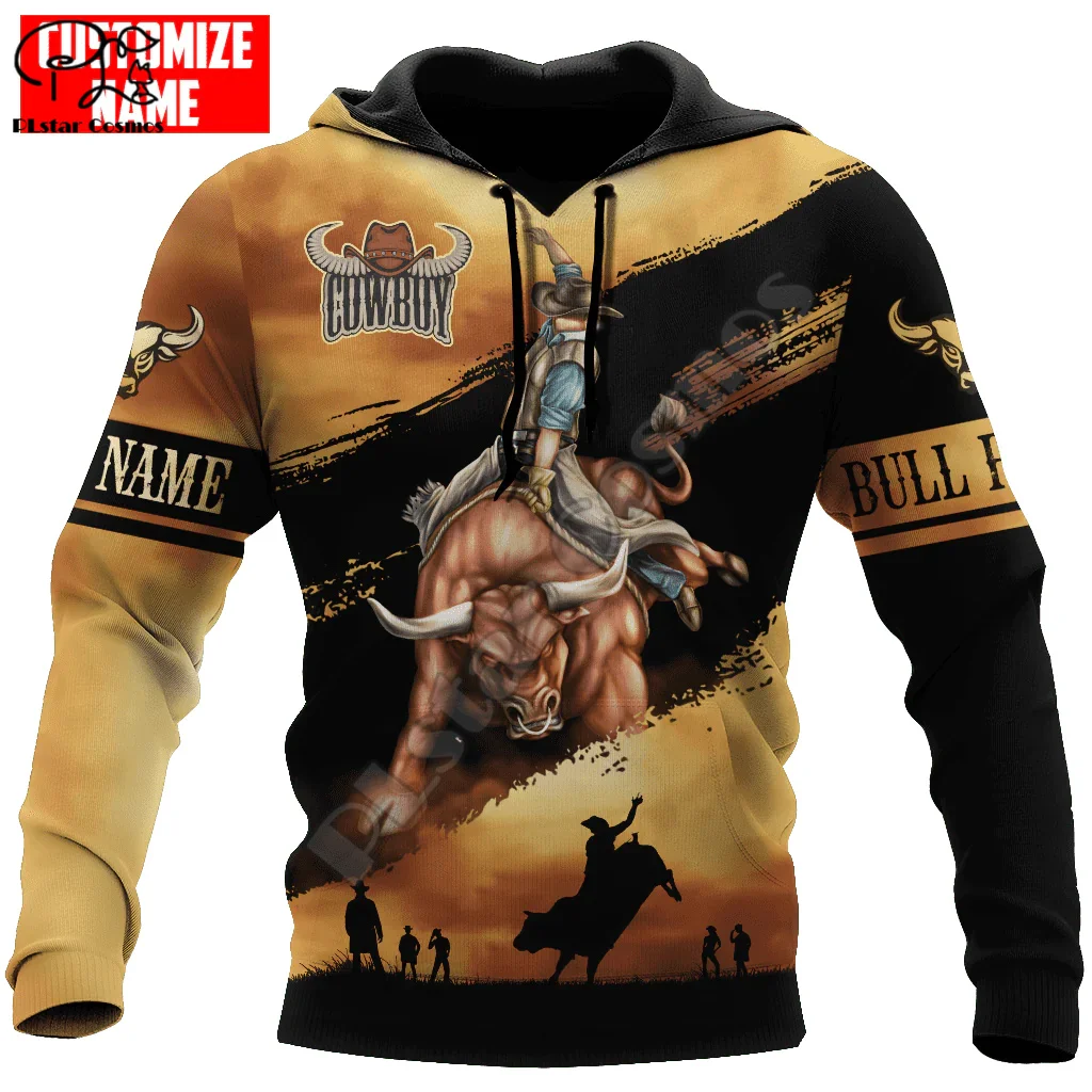 NewFashion Cosplay Bull Riding Cowboy Rodeo Vintage Sports Tattoo Tracksuit 3DPrint Streetwear Casual Harajuku Jacket Hoodies 10