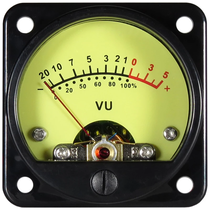 

45mm Tube Amplifier VU Meter Head Level Meter With LED Yellow Backlight Pointer Amplifier Meter lamp Width Voltage 6-12V